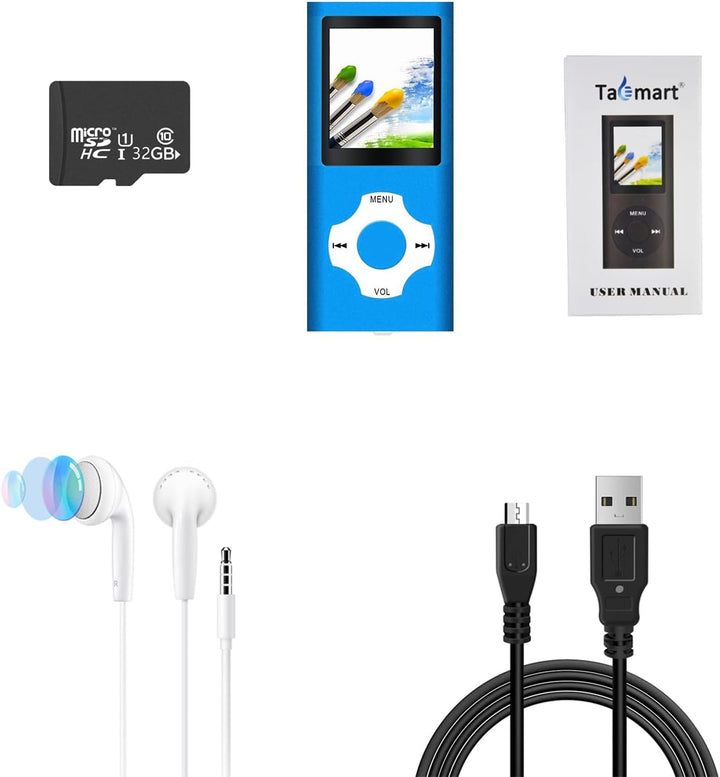 MP3 Player mit 32GB MicroSD Speicherkarte, Tabmart MP4 Musik Player Unterstützung Audio Player Media