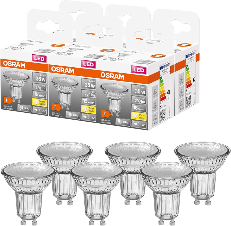 OSRAM Lamps LED Star PAR16, Sockel: GU10, Nicht Dimmbar, Warmweiss, Ersetzt eine herkömmliche 35 Wat