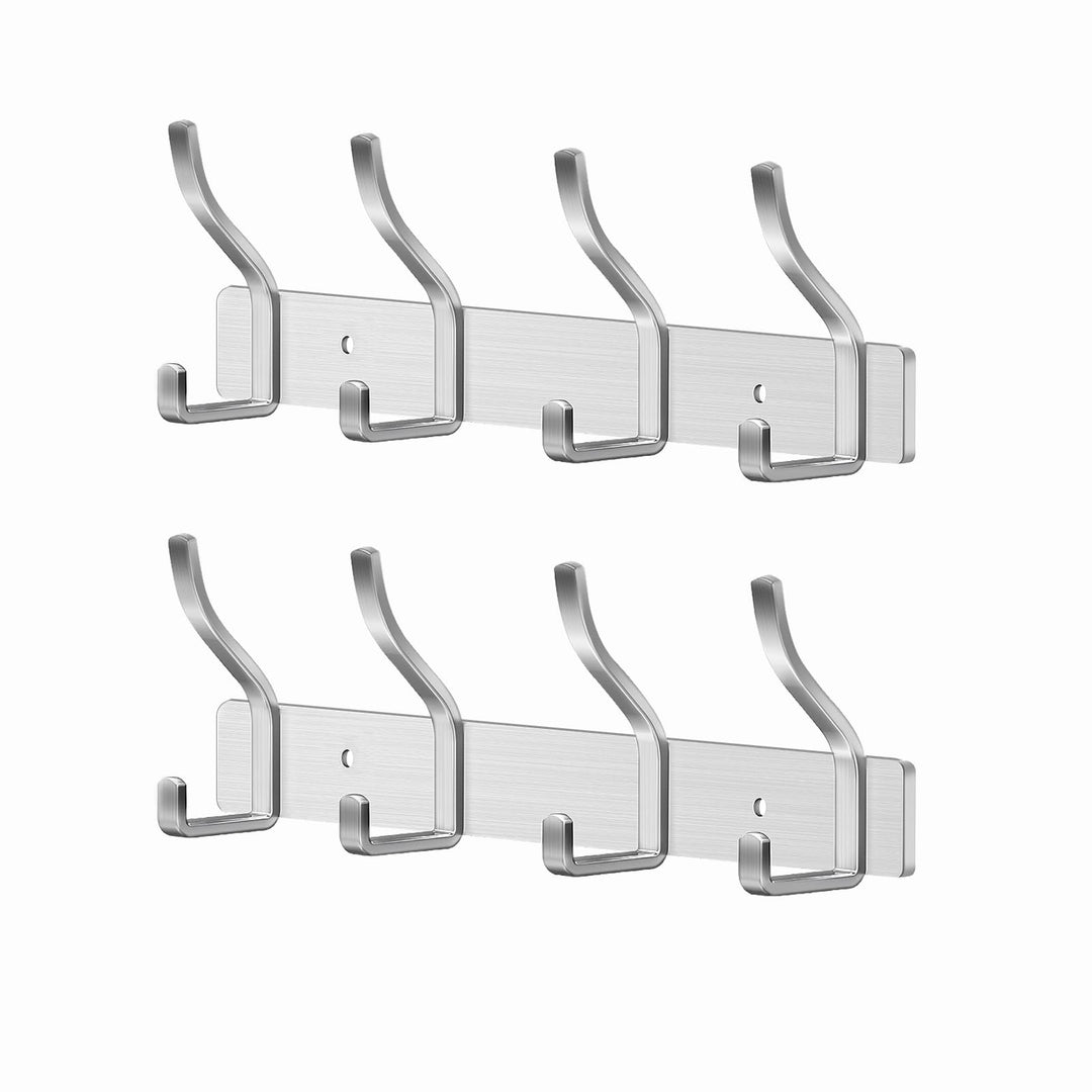 Garderobenhaken Edelstahl Hakenleiste Garderobe Garderobenleiste Silber Kleiderhaken Wand mit 4 Hake