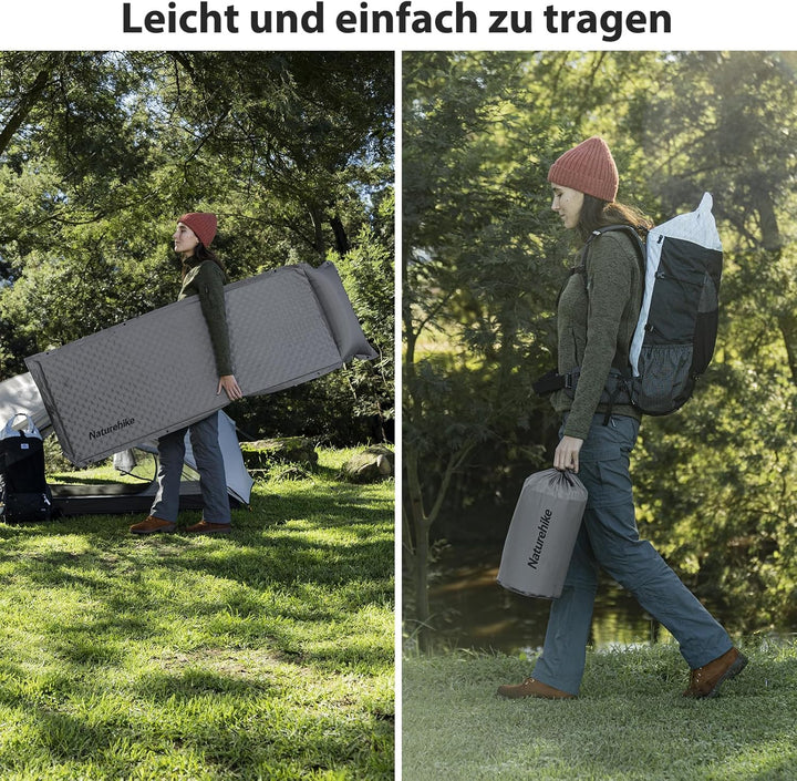 Naturehike Camping Aufblasbare Isomatte Camping-Luftmatratze, Selbstaufblasende Schlafmatten Outdoor