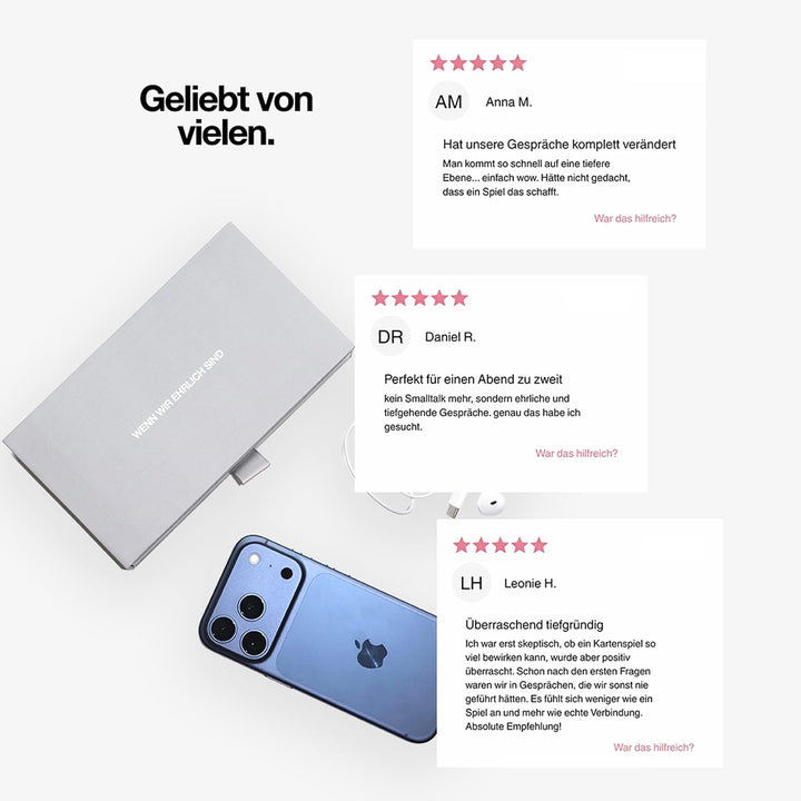 WENN WIR EHRLICH SIND Kartenspiel – 100+ Gesprächskarten für Paare, Freunde &amp; Familie – Emotionale F