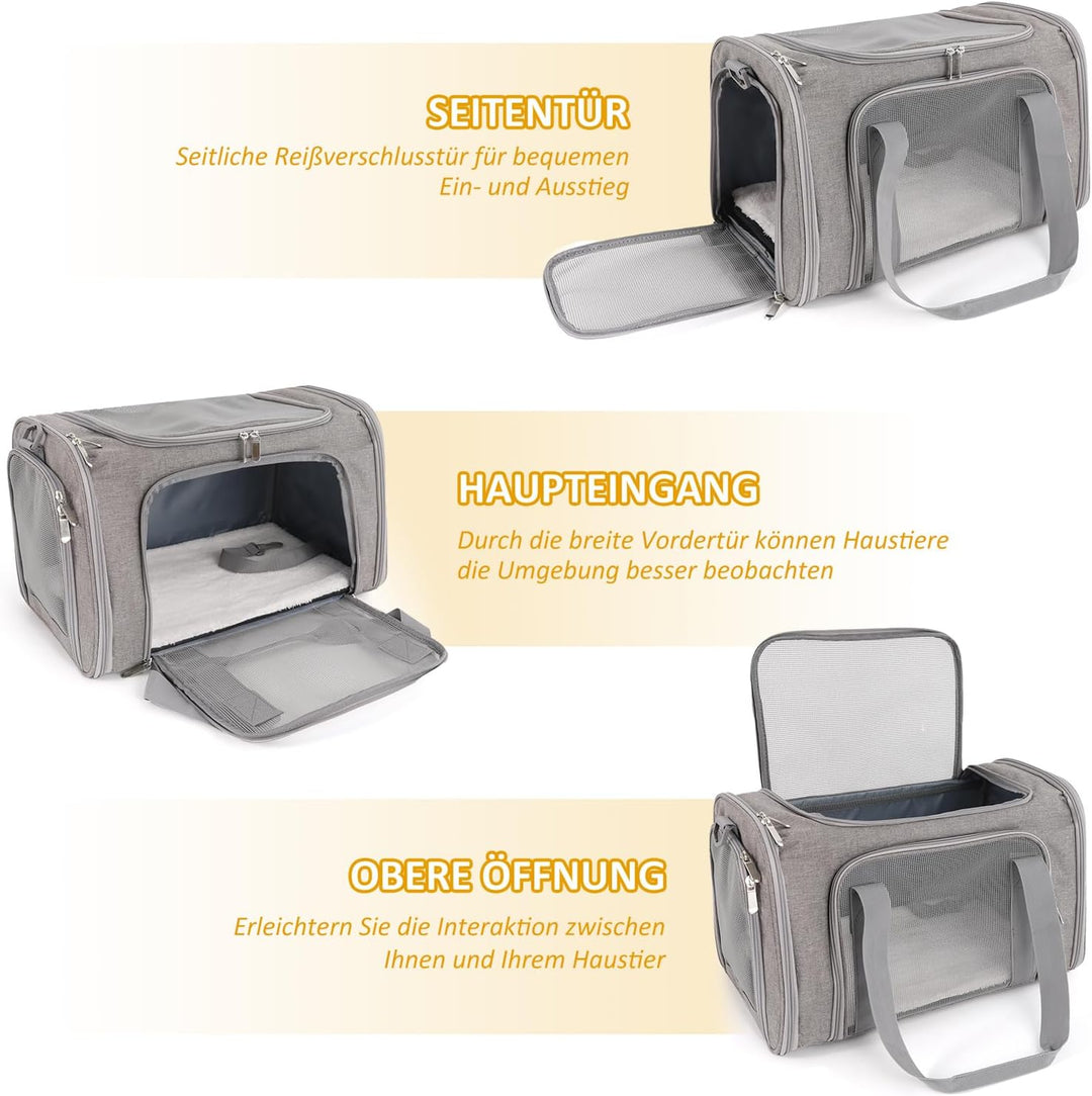 Transportbox Katze, Hundetragetasche Praktisch Und Sicher, Ideal Als Tragetasche Hund, Faltbare Trag