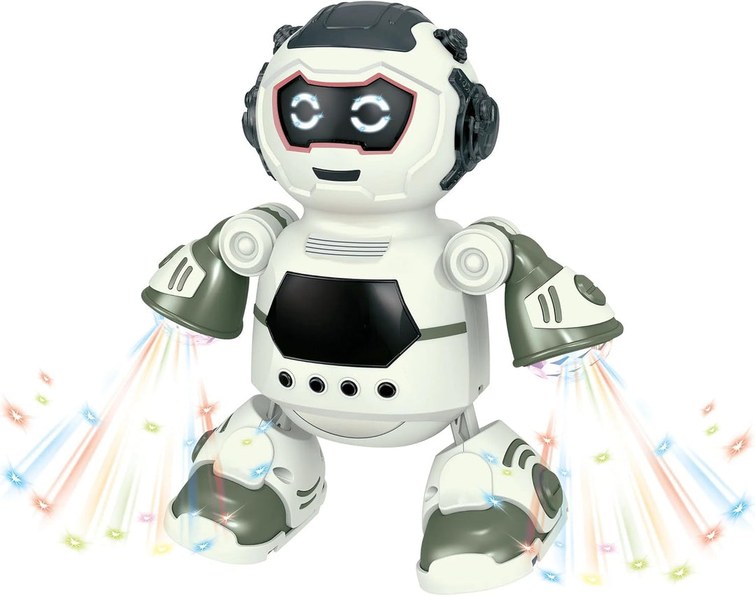 Spielzeugroboter mit Lichtern und Klängen, Tanz spielt und leuchtet Roboter, gehen mit Lichtern und