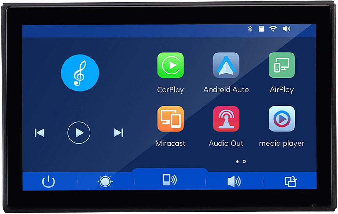 Lescars Navigation: IPS-HD-Touchscreen, 7"/17,8 cm, für Apple CarPlay &amp; Android Auto, 360° (Apple Ca