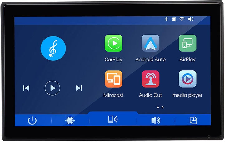 Lescars Navigation: IPS-HD-Touchscreen, 7"/17,8 cm, für Apple CarPlay &amp; Android Auto, 360° (Apple Ca