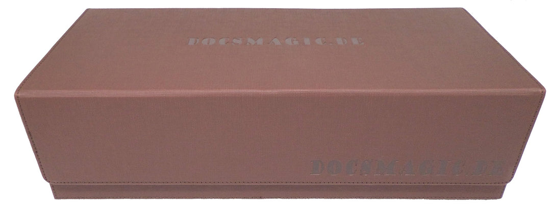 docsmagic.de Premium 2-Row Trading Card Storage Box Brown + Trays & Divider - MTG PKM YGO - Aufbewah