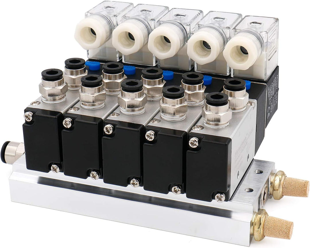 Heschen Elektrisches pneumatisches 5 Magnetventil, 4V210-08, AC220V, PT1/4, 5 Wege 2 Positionen, Krü