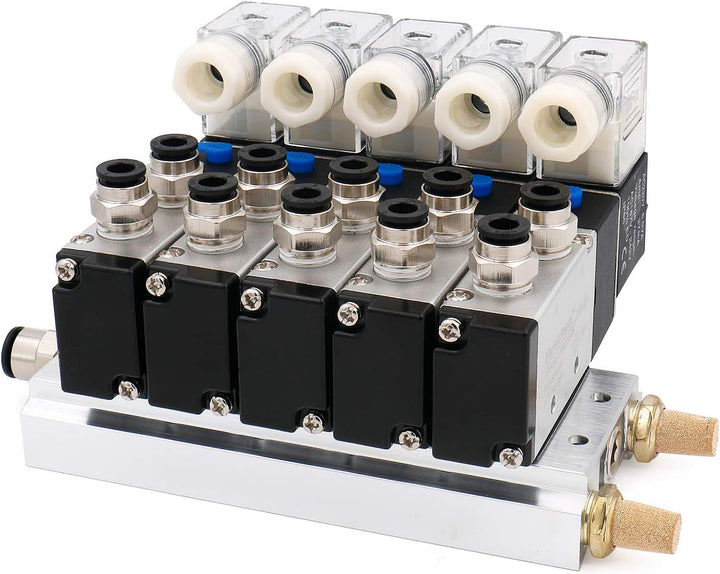 Heschen Elektrisches pneumatisches 5 Magnetventil, 4V210-08, AC220V, PT1/4, 5 Wege 2 Positionen, Krü