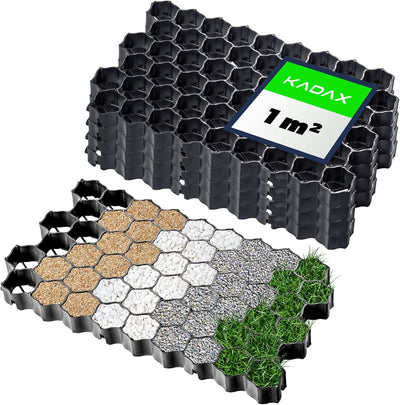 KADAX Paddockplatten aus Kunststoff, 60x40cm, 1 m², 2 Farben, Belastbarkeit bis zu 1000 t, Rasengitt