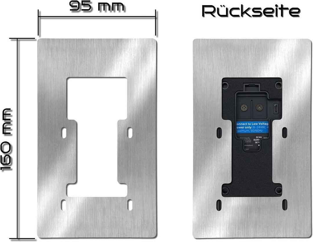 Ring Video Doorbell Blende, Wandplatte, Halterung, Wandhalterung, Edelstahl, Schild, Rahmen, Hochwer