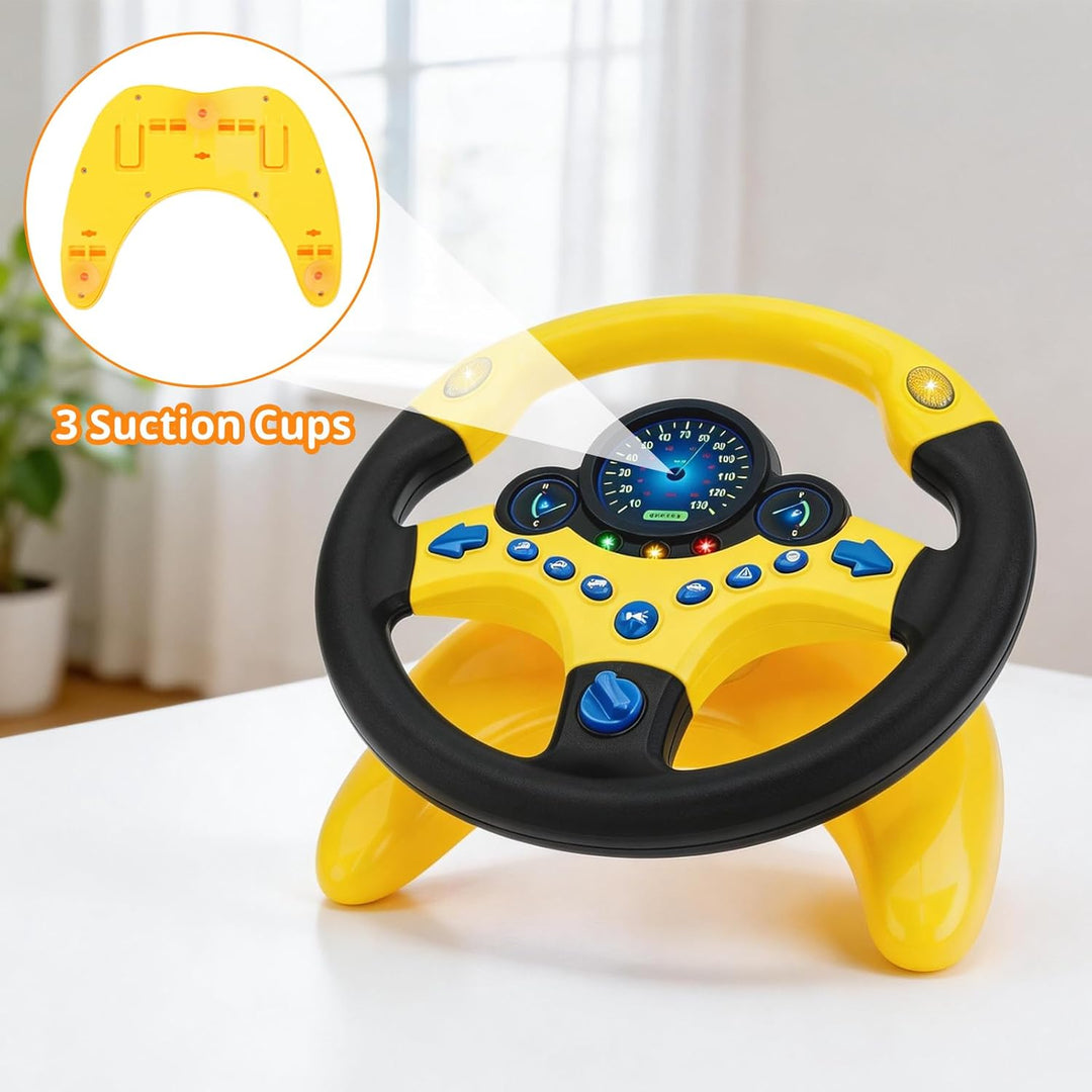 deAO Kinder Lenkrad Spielzeug mit 360° Drehfunktion, Kinder Simulierter Fahrsimulator Auto Simulatio