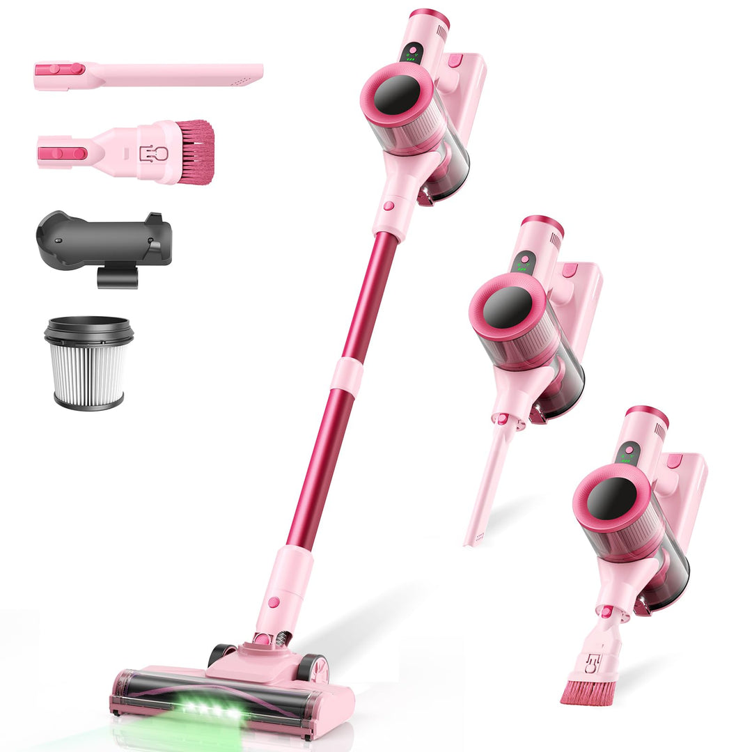 Dzaki 50000Pa Akku Staubsauger, Staubsauger Kabellos mit Smart Display, Standfunktion, Langer Laufze