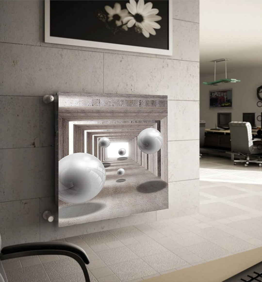 Magnetische Heizkörperverkleidung - 160x60 cm - Magnet Heizkörperabdeckung - Motiv 3D-Kugeln - Wasse