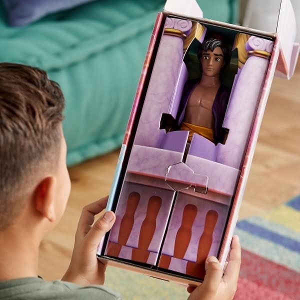 Disney Store Offizielle Aladdin-Puppe für Kinder, 32 cm, vollbewegliche Puppe mit geformtem Haar und
