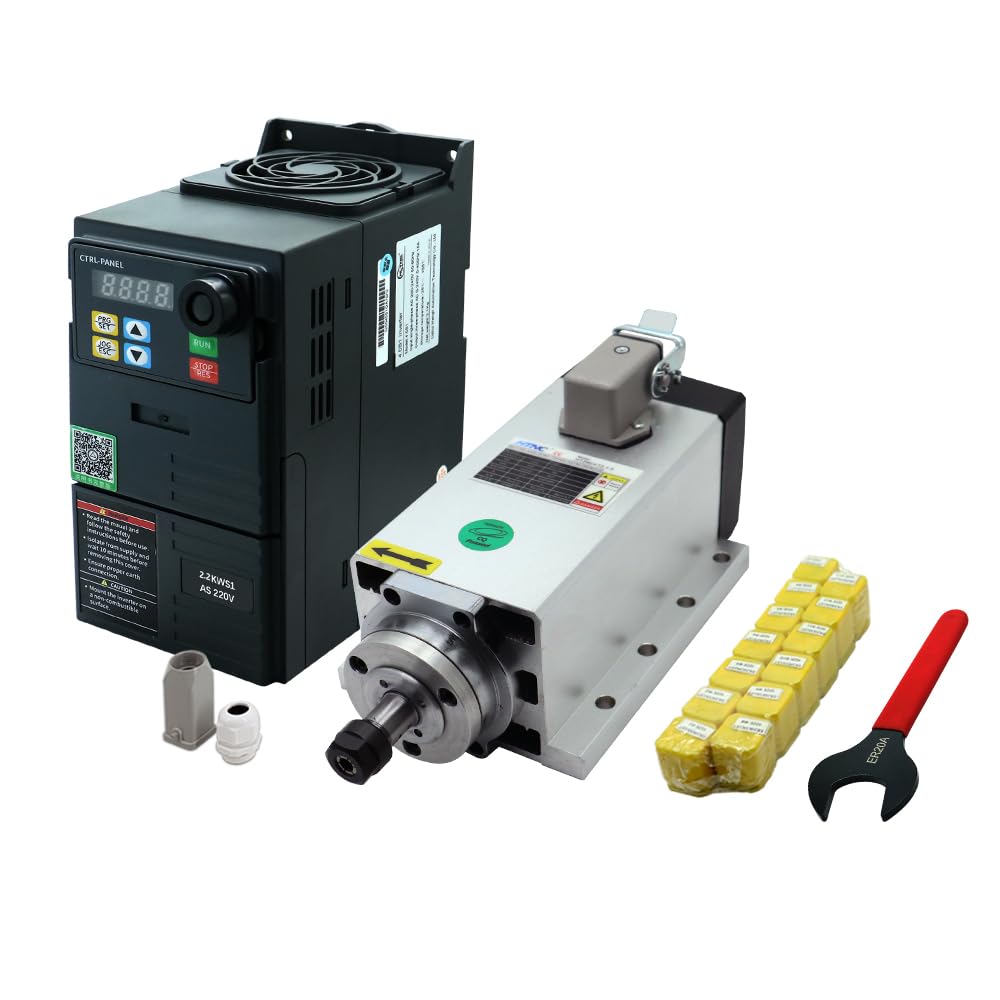 CNC-Spindelmotor 2.2 kW, 2200 W, 220 V, 400 Hz, 24000 U/min, luftgekühltes Spindel mit 2.2 kW HS320
