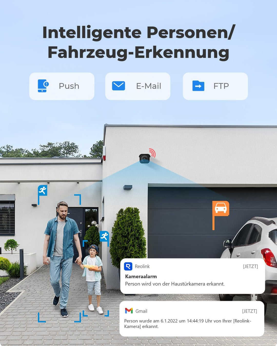 Reolink 4K Smarte PoE Überwachungskamera Aussen mit Personen-/Fahrzeug-/Tiererkennung, 8MP IP Kamera