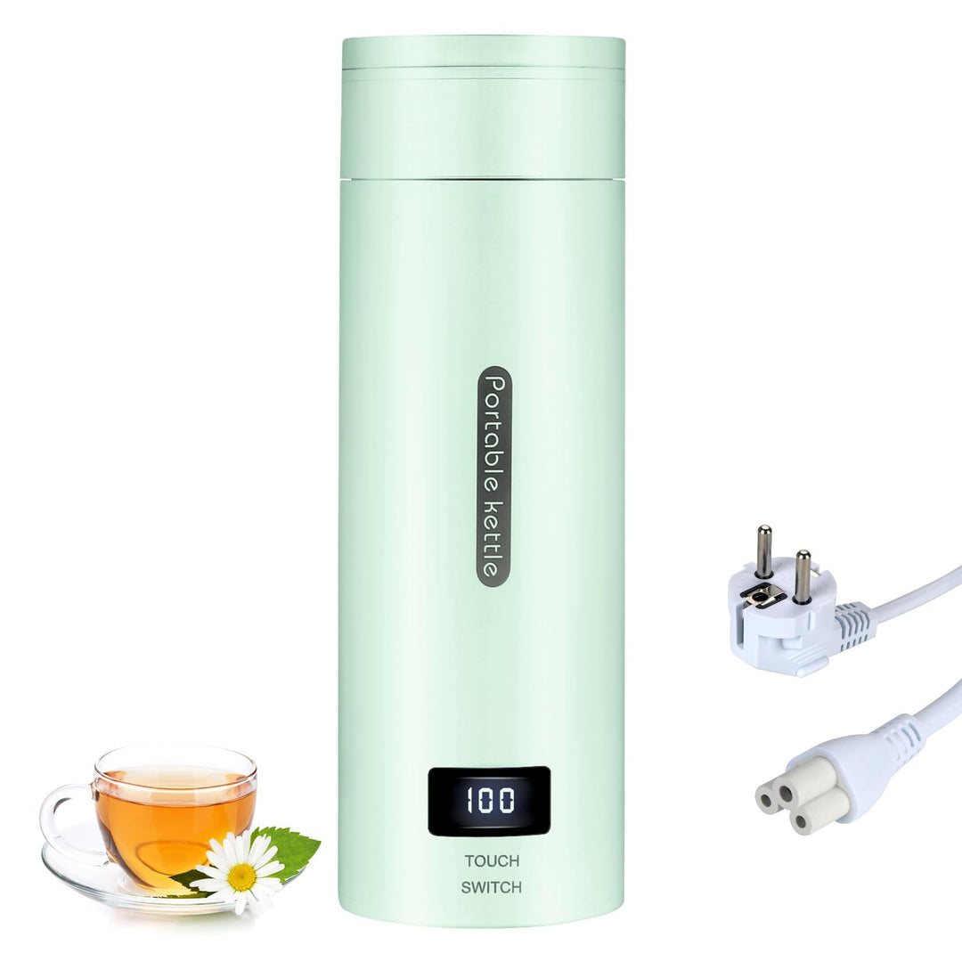 Reise Wasserkocher Klein, Elektrische Wassertasse,220V 300W Schnellkoch-Teekanne-Heizbecher mit Temp