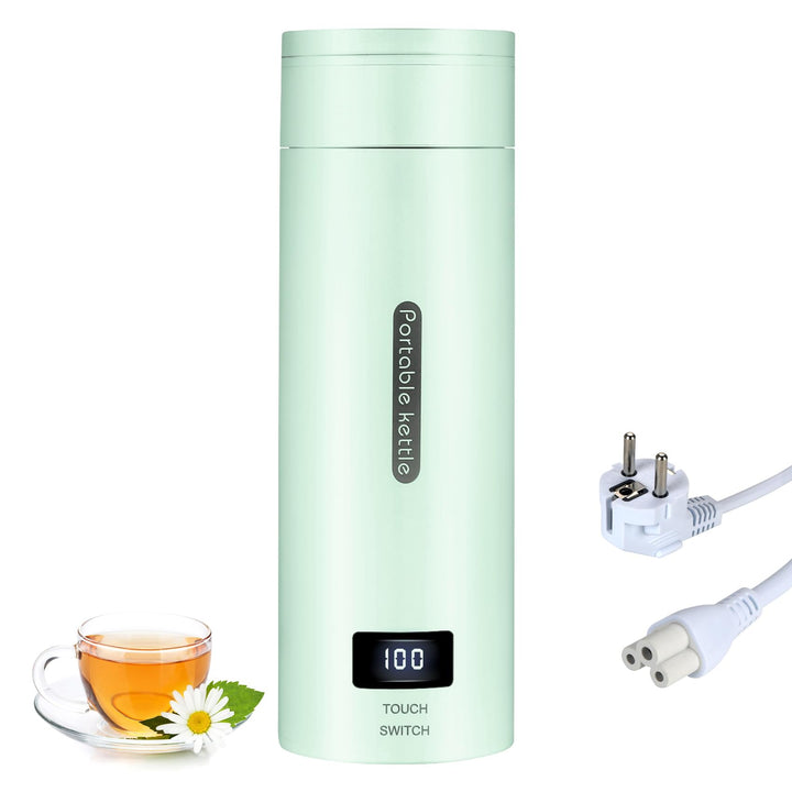 Reise Wasserkocher Klein, Elektrische Wassertasse,220V 300W Schnellkoch-Teekanne-Heizbecher mit Temp