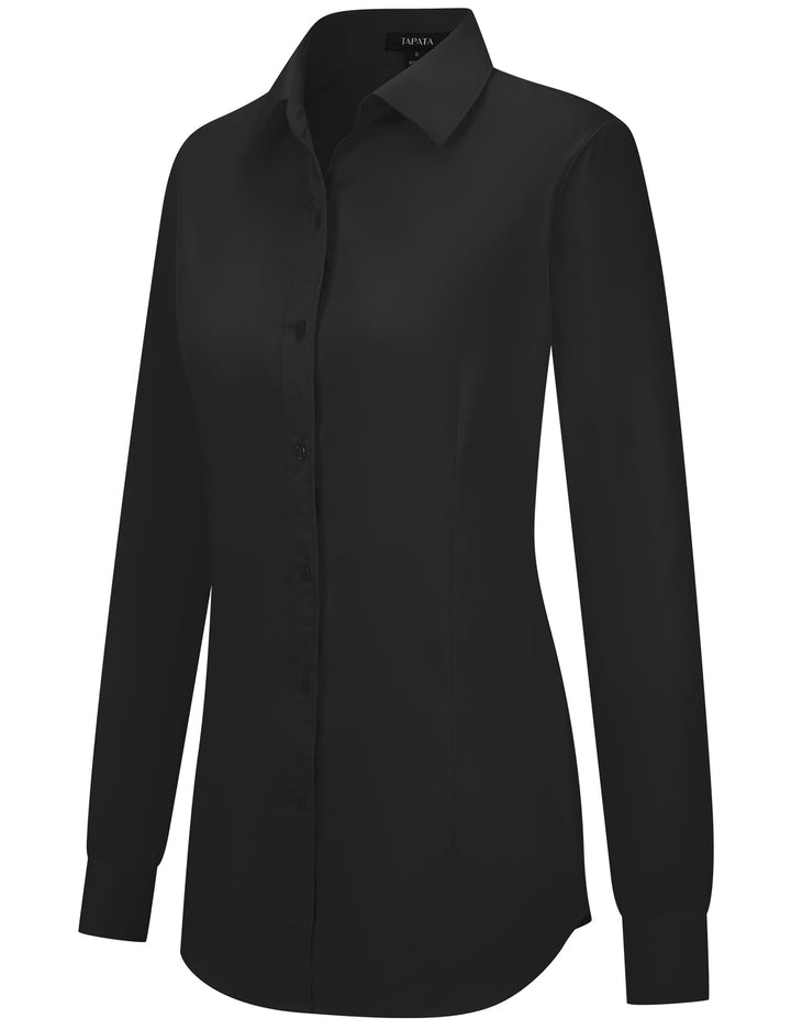 Tapata Damen Button Down Shirts Klassisch Fit Lange Ärmel Blusen Stretch Tops für Arbeit Business Ca