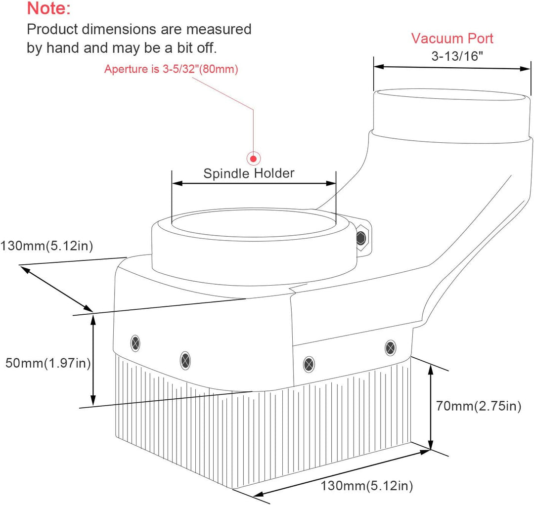 Daedalus NL330 CNC Staubschuh, Spindel Staubschuh Abdeckung Reiniger für CNC Router 80 mm Spindelmot