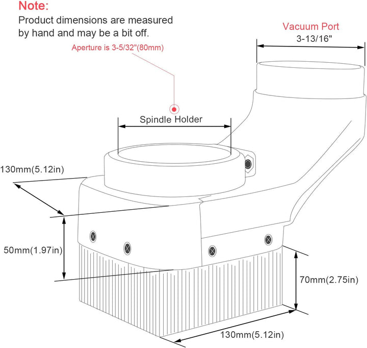 Daedalus NL330 CNC Staubschuh, Spindel Staubschuh Abdeckung Reiniger für CNC Router 80 mm Spindelmot