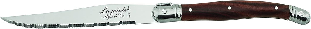 Laguiole Style de Vie Steakmesser Premium Line, 1,8mm Dicke, 6-teilig, Holzfarbe
