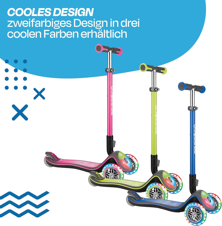 GLOBBER Elite Roller – Tretroller Kinder ab 3 Jahre - Scooter - ABEC 5, 3-rädrig – höhenverstellbar