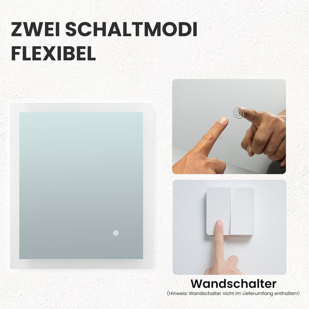 Trintion LED Badspiegel mit Beleuchtung Badezimmer Wandspiegel Badezimmerspiegel Anti-Beschlag mit T