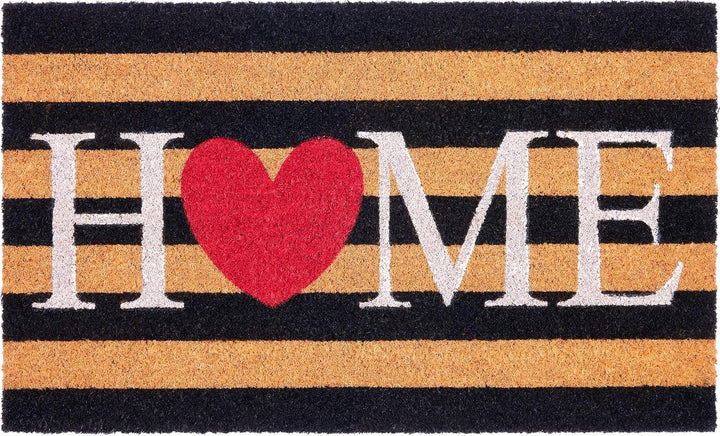 BRUBAKER Fussmatte für Aussen und Innen - Home mit Herz - 45 x 75 cm Schmutzfangmatte aus 100% Kokos