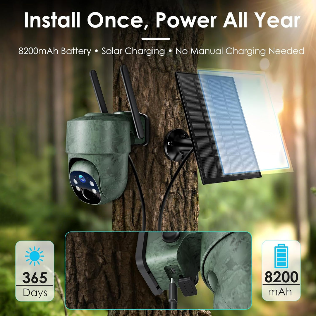 WOLFANG 4G LTE Wildkamera, Überwachungskamera mit Handyübertragung App Wildkamera Solar mit SIM Kart