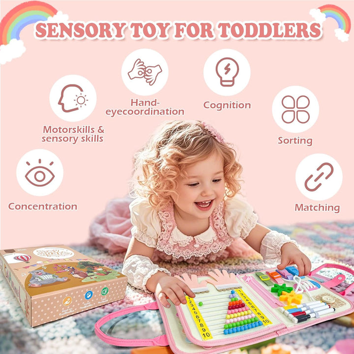 Sumtoco Busy Board, Montessori Spielzeug 2 Jahre, 9 In 1 Montessori Activity Board, Busy Board Ab 1