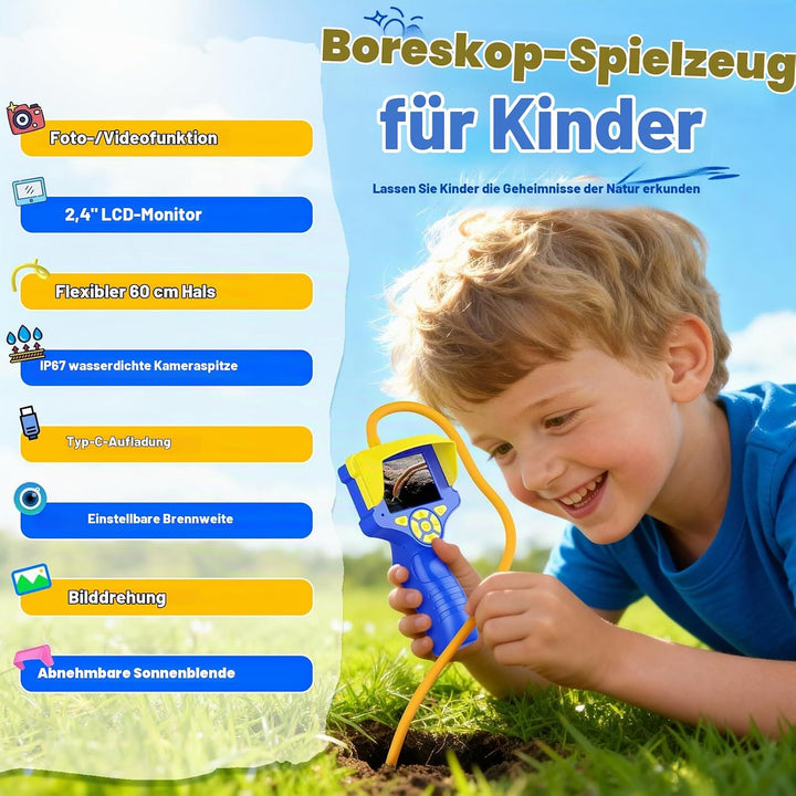 Endoskopkamera für Kinder - Outdoor Explorer Spielzeug für Junge ab 3-10 Jahre - 2,4 Zoll Display, 2