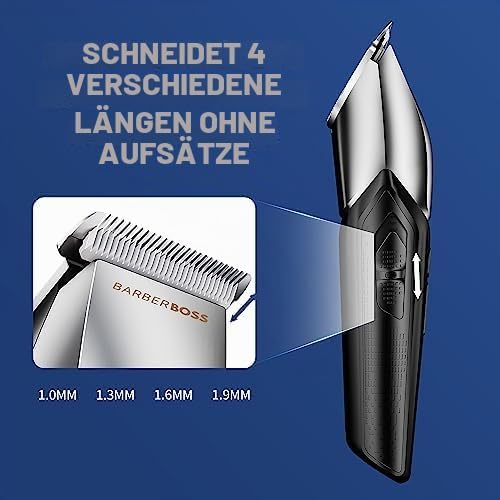 BarberBoss Kabelloses Tierpflegeset, Professionelle Hundeschermaschine für dickes Haar, Wiederauflad