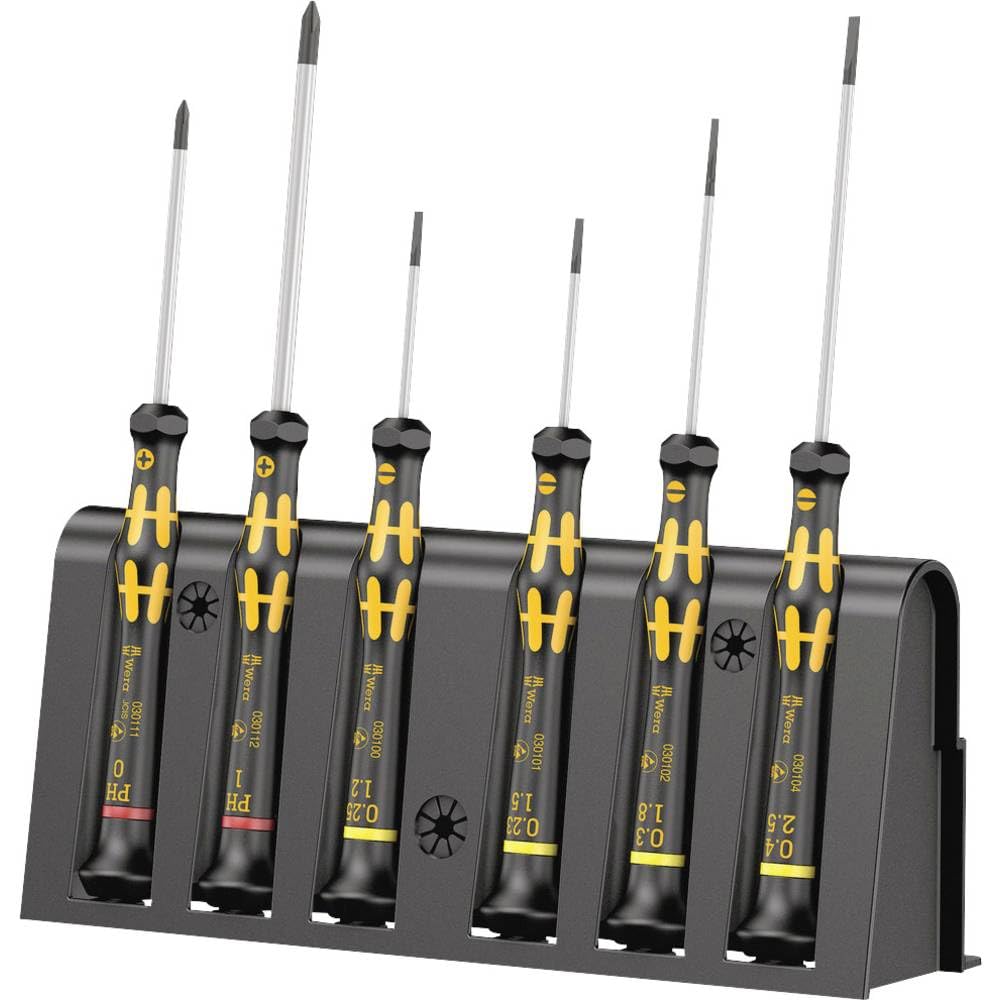 Wera Schraubendreher Set 1578 A/6 Elektroniker-Schraubendrehersatz ESD + Rack, 6-teilig, 05030170001