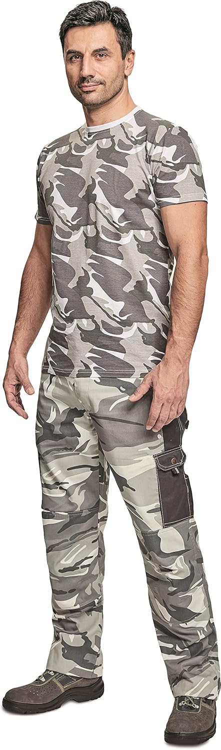 DINOZAVR Crambe Herren Tarnhose Arbeitshose/Cargohose - Strapazierfähig Bundhose S Grau, S Grau