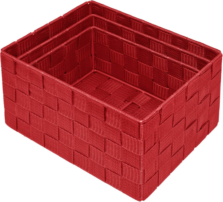Lashuma 3er Pack Bad Körbchen, Korb Grössen: 24x18x14 cm, 21x16x12 cm und 19x14x10 cm, Regalboxen Fa