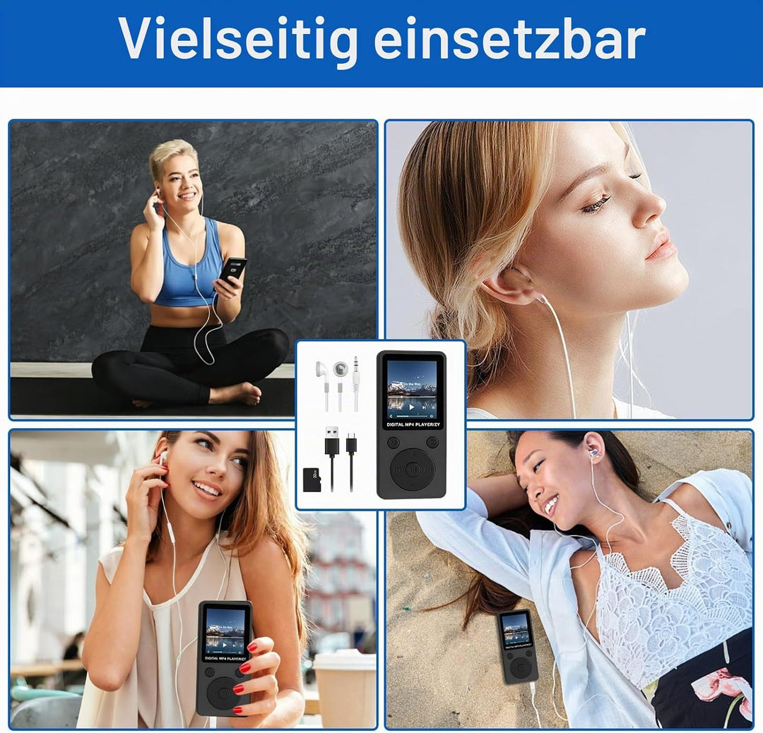 MP3 Player Bluetooth 5.3 32GB, Tragbarer Musikplayer mit Lautsprecher