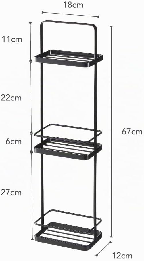 YAMAZAKI Tower Badregal, Stahl, Schwarz, One