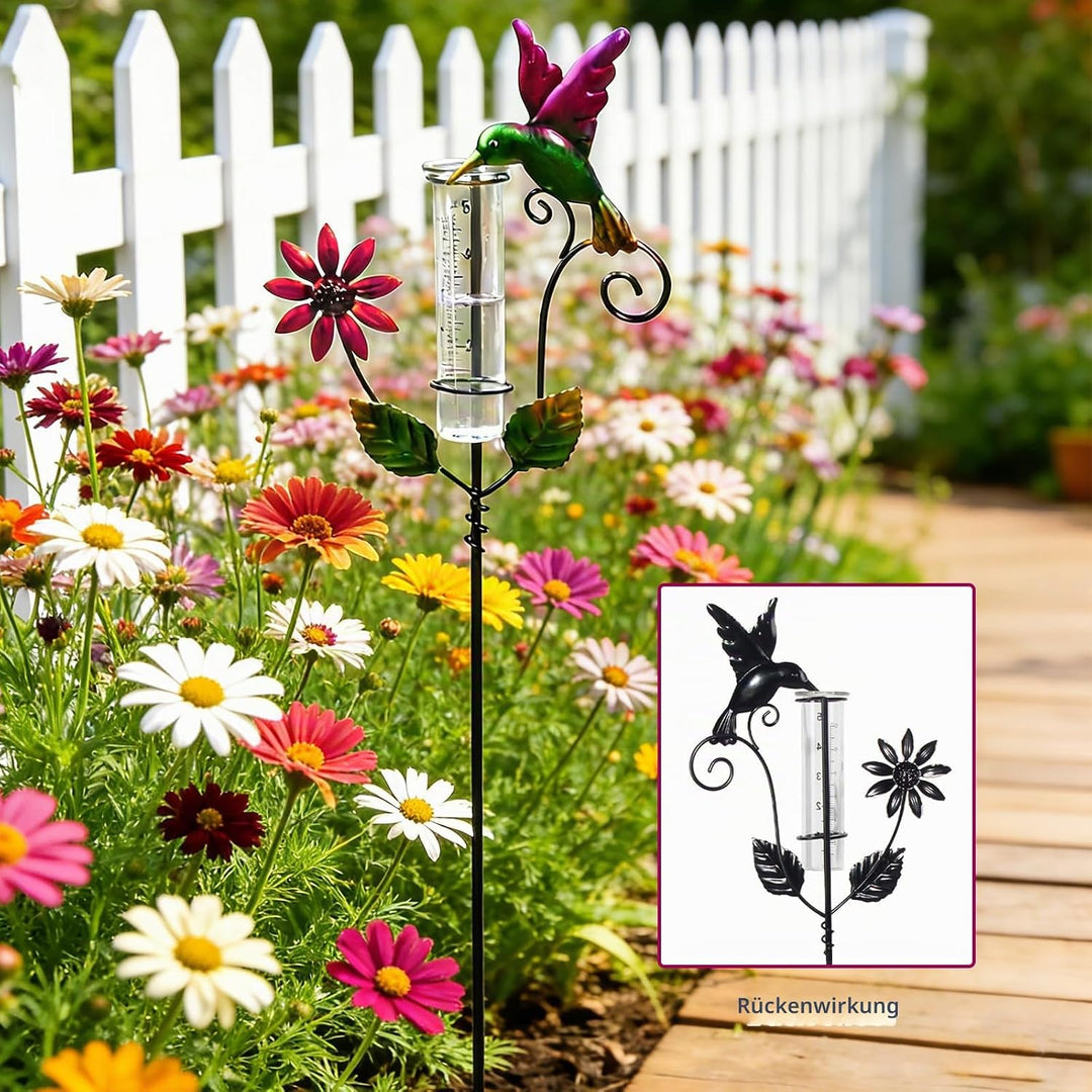 Regenmesser für Garten, Gartendeko Regenmesser Frostsicher, 119cm Gartenstecker Regenmesser, Nieders
