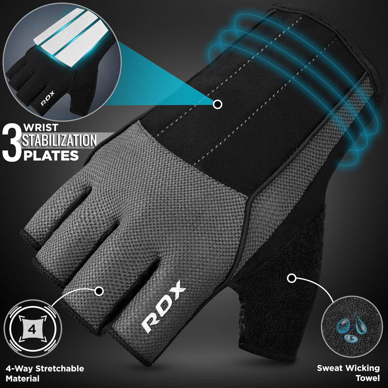 RDX Fitness Handschuhe, Trainingshandschuhe mit 3 Handgelenk-Stabilisierungsplatten, 15 Zoll Langer