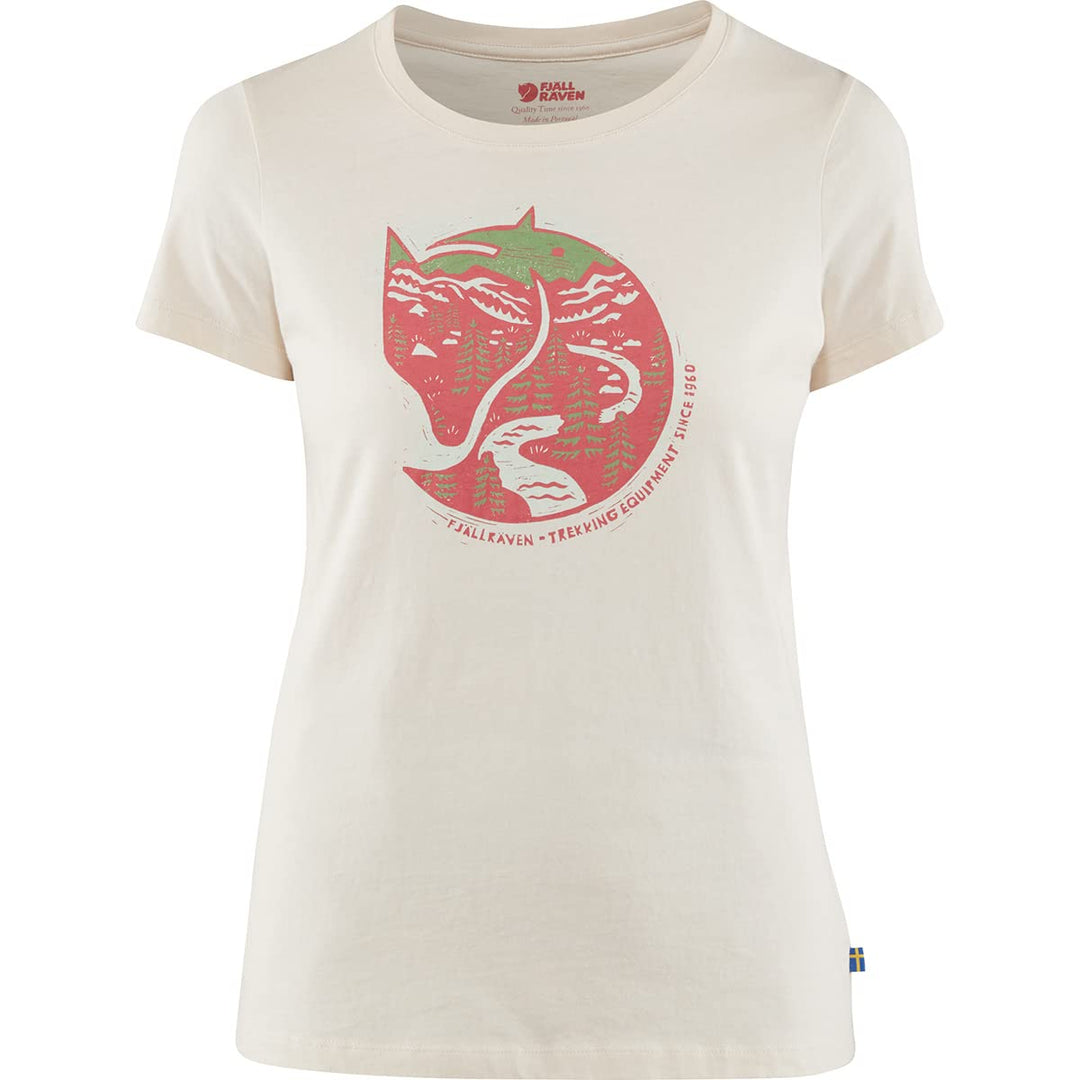 FJALLRAVEN F89849-113 Arctic Fox Print T-Shirt W Chalk White M