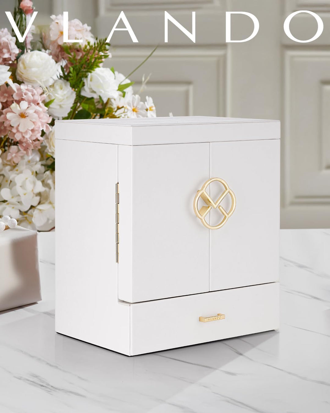 Vlando Schmuckaufbewahrung Gross, Schmuckschatulle Schmuck Organizers Gross XXL, Schmuckkästchen mit