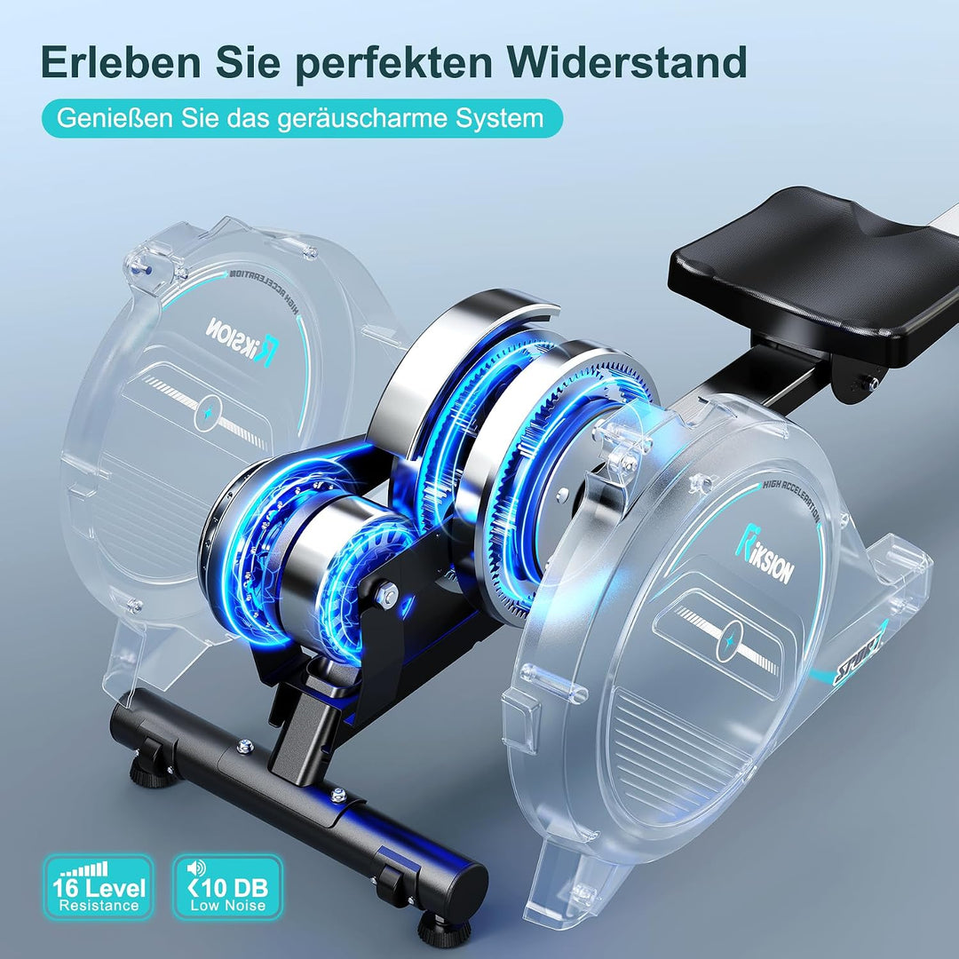 [2026 Testversion] Rudergerät für Zuhause mit Magnet-Fitnesstrainer,Rudergerät 16 Stufen Widerstand,