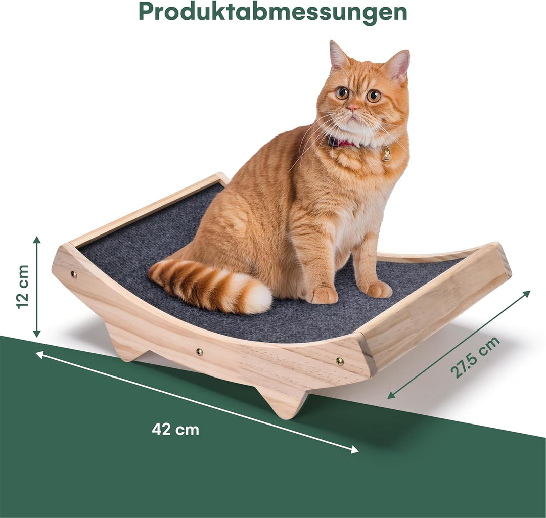 Pfotenolymp Katzenkratzbrett - Doppelseitig Haltbarer Katzen Kratzmatte - Holzstruktur Kratz Pads Ka