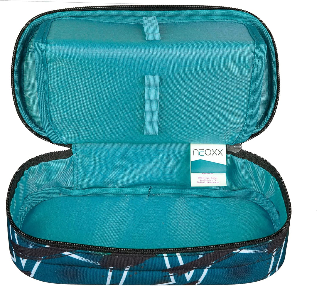 neoxx - Jump Schlamperbox - Recycelte PET-Flaschen, Hauptfach mit Reissverschluss, 10 Stifteschlaufe