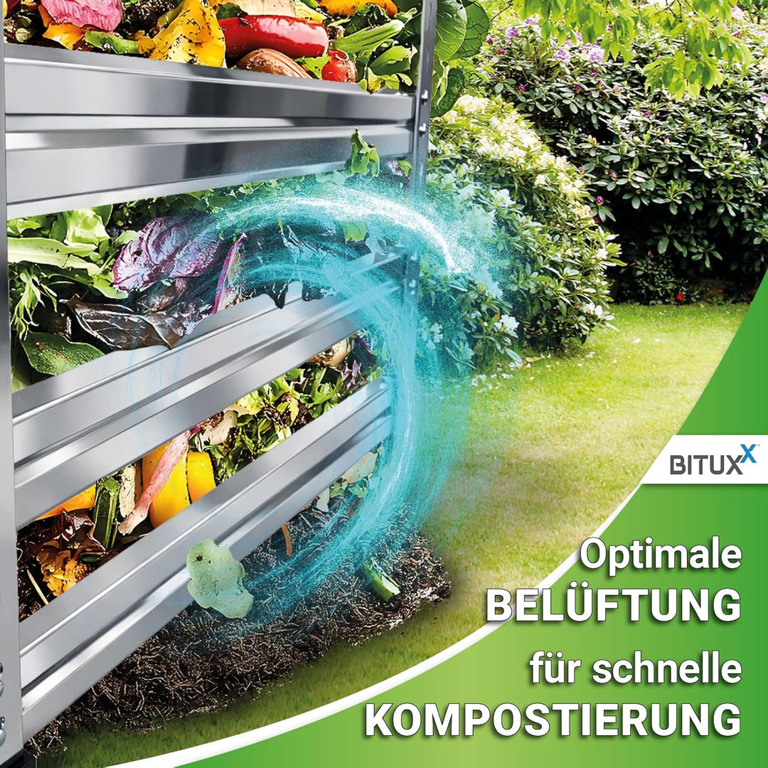 Bituxx Komposter Garten Wetterfest Kompostierer Kompostbehälter Metall 100 x 100 cm