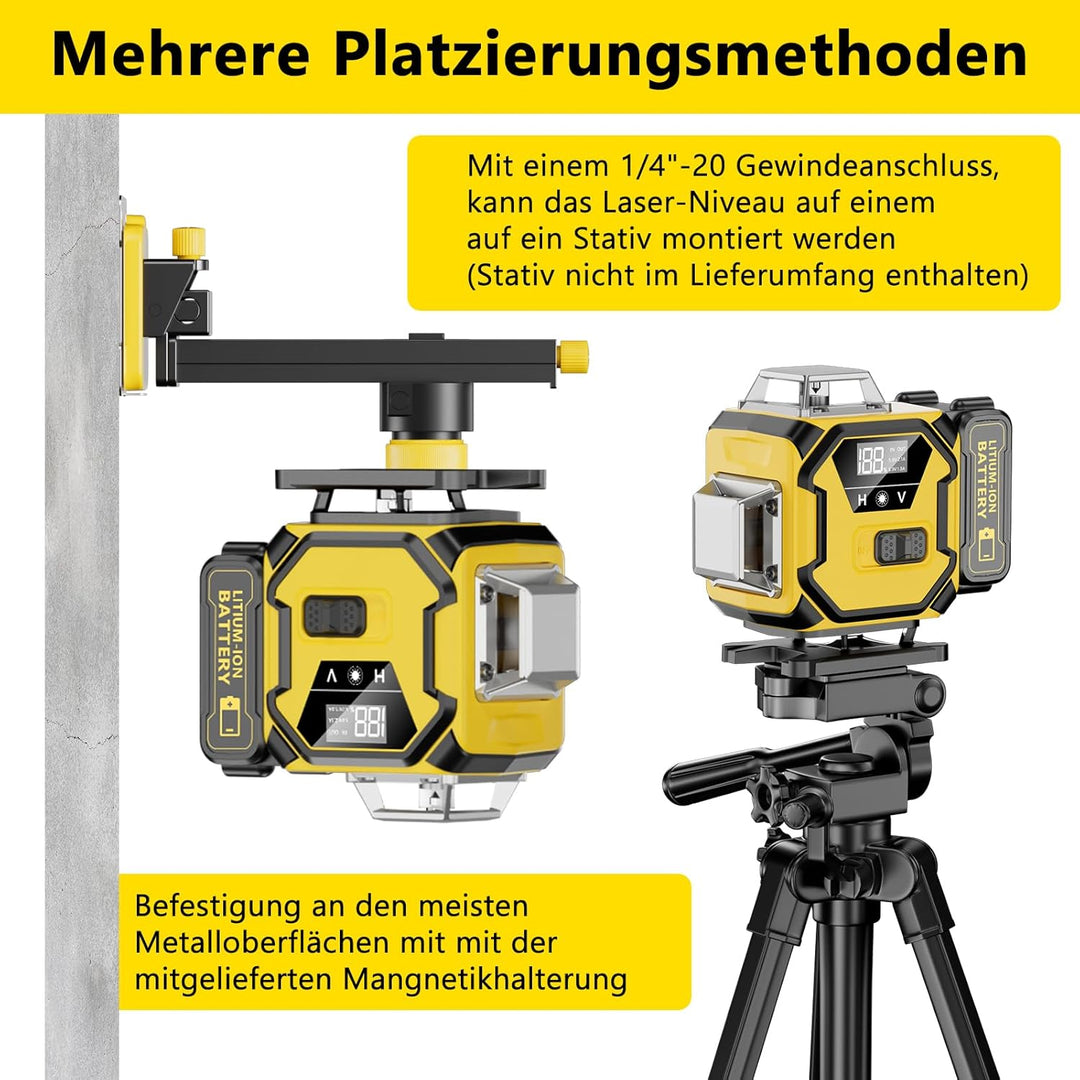 Kreuzlinienlaser Blau 16 Linien Nivellierlaser, 4 x 360 ° Laser wasserwaage, linienlaser kreuzlaser