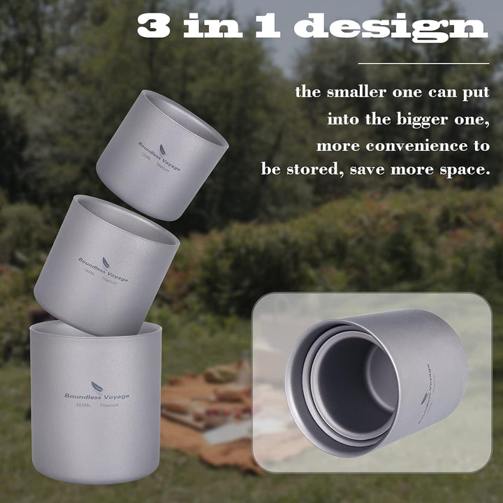 iBasingo Titan Becher 180ml Mini Reisebecher Doppelwandige Isolierte Tasse Outdoor Camping Faltbare