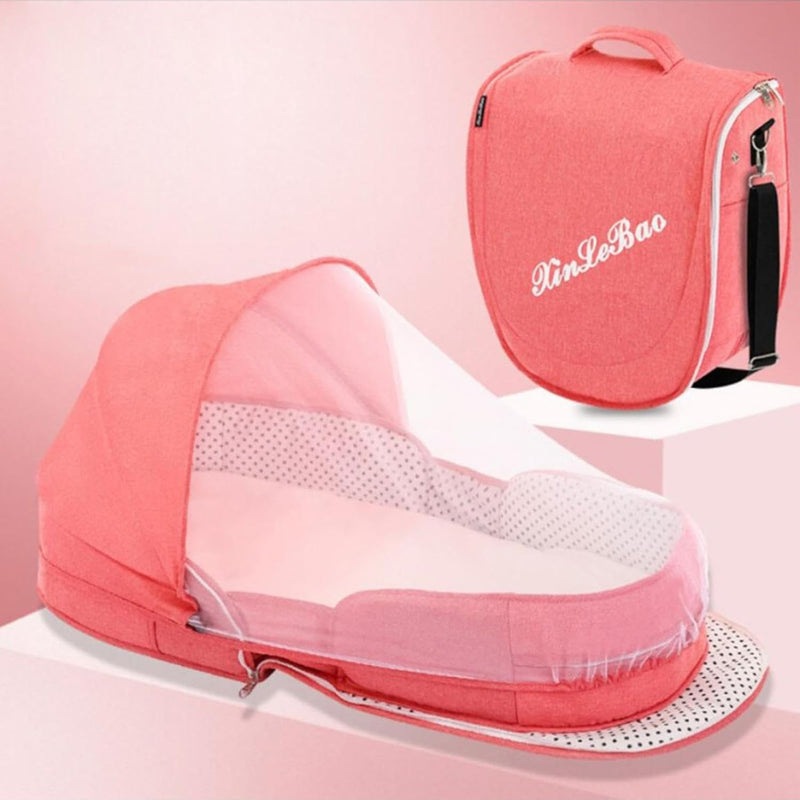 Upgrade Travel Bassinet, Foldable Bassinet, with Mouito Net and Awning, Portable Bassinets, Bed Bass
