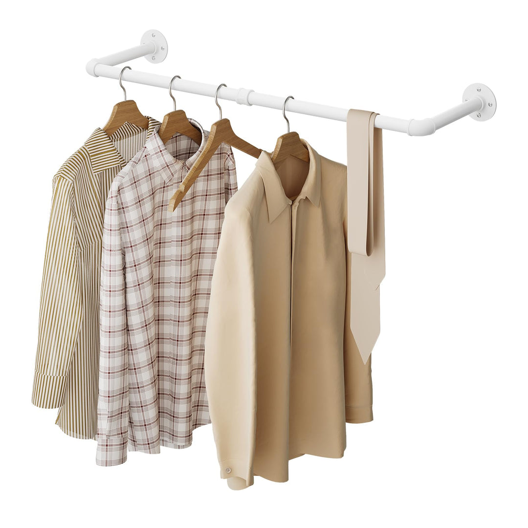 Kleiderstange Wandmontage, Garderobe Rohr industrial, für Flur Küche Wohnzimmer Badezimmer, 100 cm,